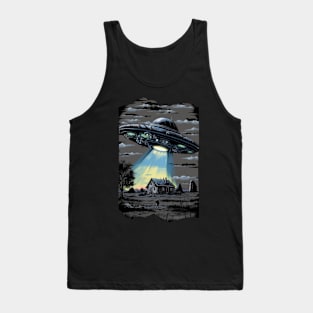 Alien Abduction UFO Flying Saucer Tank Top